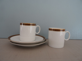 Kop en schotels - wit/goud - Thomas Germany - Set van 2 - VERKOCHT