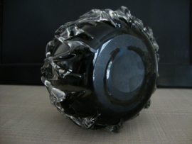 Waxinelichthouder glas - zwart met helder glas - VERKOCHT