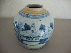 Grote gemberpot - blauw wit - VERKOCHT