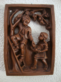 Set van 4 - Stenen schilderijtjes - vintage - VERKOCHT