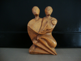 Houten beeldje - familie - VERKOCHT