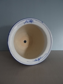 Bloempot blauw/wit - VERKOCHT