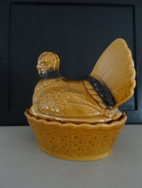 Schaal - eierschaal - kip - vintage - dekselschaal - VERKOCHT