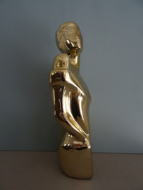 Vintage beeld - vrouw -  goudkleurig - VERKOCHT