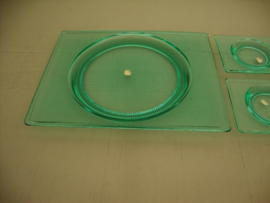 Vintage glazen schaaltjes - bonbonschaaltjes - groen glas - VERKOCHT