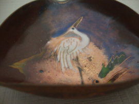 Vintage schaaltje - Reiger - VERKOCHT