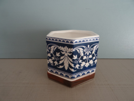 Bloempotje blauw wit - VERKOCHT