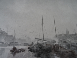 Prent - Jacob Maris - Stadsgezicht