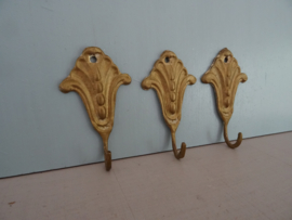 Set van 3 kleine wandhaken - koper of messing - VERKOCHT