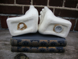 Vintage boekensteunen handen - wit - VERKOCHT