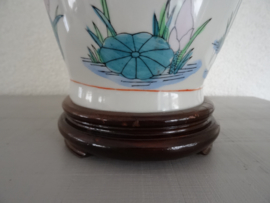 Lampvoet - Chinees - bloemen - vintage - VERKOCHT