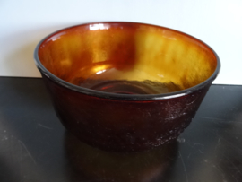 Vintage schaal - glas - oker - VERKOCHT