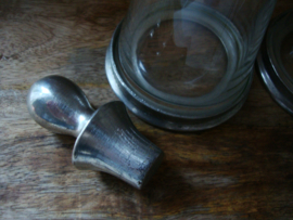 Glazen flesjes met tin - VERKOCHT