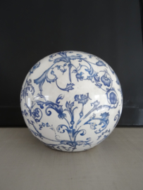 Decoratieve bol - Esschert Design - blauw/wit - VERKOCHT