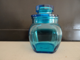 Glazen potje - blauw - Container - Made in Belgium - VERKOCHT