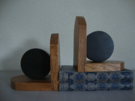 Vintage houten boekensteunen - Art deco - VERKOCHT