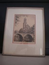 Oude prent - Dom Utrecht - VERKOCHT