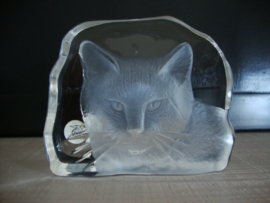 Kristal glas beeldje poes kat - VERKOCHT