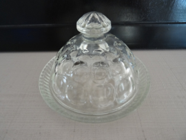 Dekselschaaltje glas - vintage - VERKOCHT