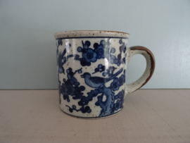 Mok - spikkel - blauw wit bruin - VERKOCHT