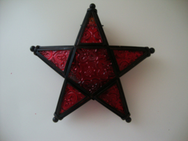 Kerstster rood - glas in lood - VERKOCHT