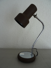 Klein bureaulampje - bruin - vintage - VERKOCHT