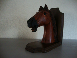 Grote boekensteun XL - beeld - paardenhoofd - paard - hout - VERKOCHT