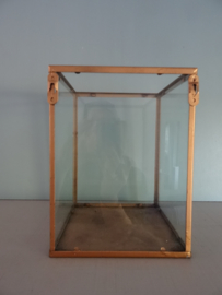Vitrinebakje - Glazen bakje - metaal - glas - koperkleur- VERKOCHT