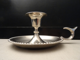Zilverkleurige blaker kandelaar - VERKOCHT