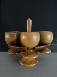 Houten standaard - eierdopjes - hout - VERKOCHT