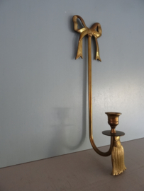 Wandkandelaar - koper of messing - strik - VERKOCHT