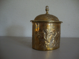 Koperkleurige pot met deksel - VERKOCHT