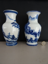 Vaasjes Chinees - blauw /wit (set van 2) - VERKOCHT