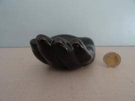 Schaaltje hand - vintage - zwart - VERKOCHT