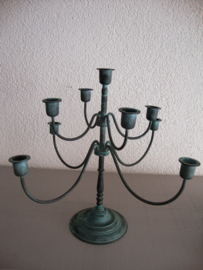 Metalen kandelaar - groen - 9 kaarsen - VERKOCHT
