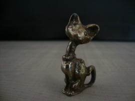 Miniatuur beeldje poes - kat - letterbakfiguurtje - VERKOCHT