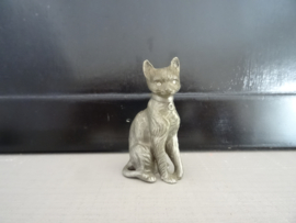 Tinnen beeldje poes - kat - letterbakfiguurtje - VERKOCHT