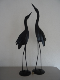 Set grote metalen vogels - kraanvogels - vintage - VERKOCHT