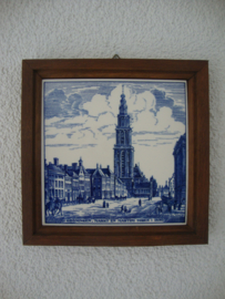 Delfts blauwe tegel - Markt Martinitoren Groningen - VERKOCHT