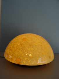 Vintage lamp - glas - geel - halve bol - VERKOCHT