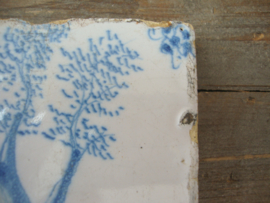 Oude tegel - blauw/wit - VERKOCHT