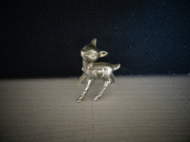 Beeldje hertje - bambie - letterbakfiguurtje - verzilverd