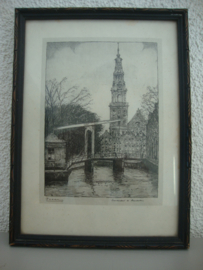 Oude prent Amsterdam - VERKOCHT