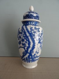 Dekselpotje bloesem - blauw/wit - VERKOCHT