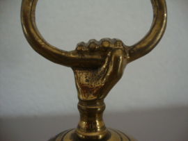 Koperen tafelbel met hand - VERKOCHT