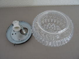 Vintage plafonniere - glas - rond - VERKOCHT