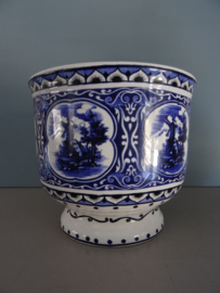 Bloempot Delfts blauw - T. Delfts - molen - Hollands - VERKOCHT