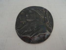 Bronzen plaquette - dante Beatrice - VERKOCHT