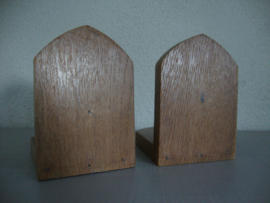 Vintage houten boekensteunen - Art deco - VERKOCHT