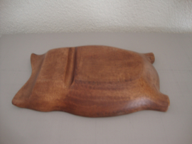 Vintage houten snackschaal uil - VERKOCHT